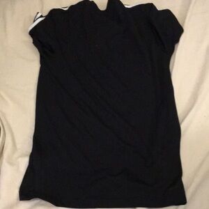 Black Crew Neck Short Sleeve Jersey Top